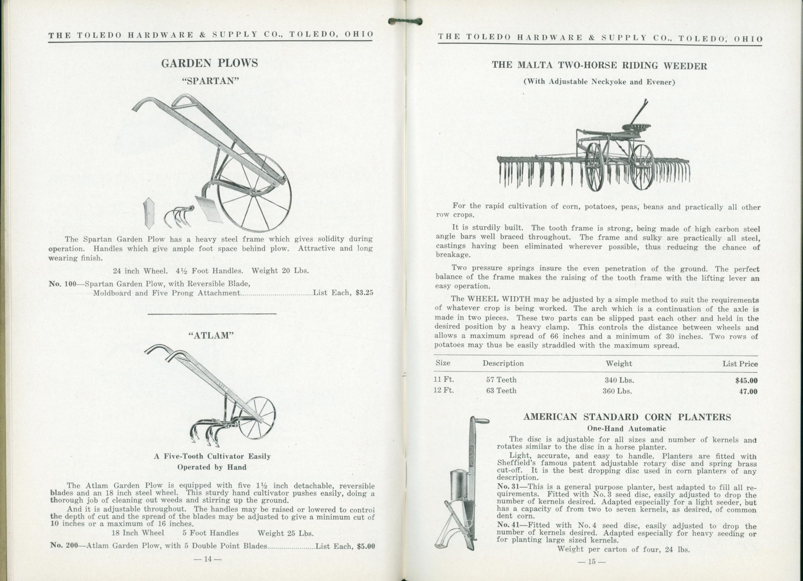 1936 Toledo Hardware & Supply Ohio Dealer Agriculture Trade Catalog Illustrated