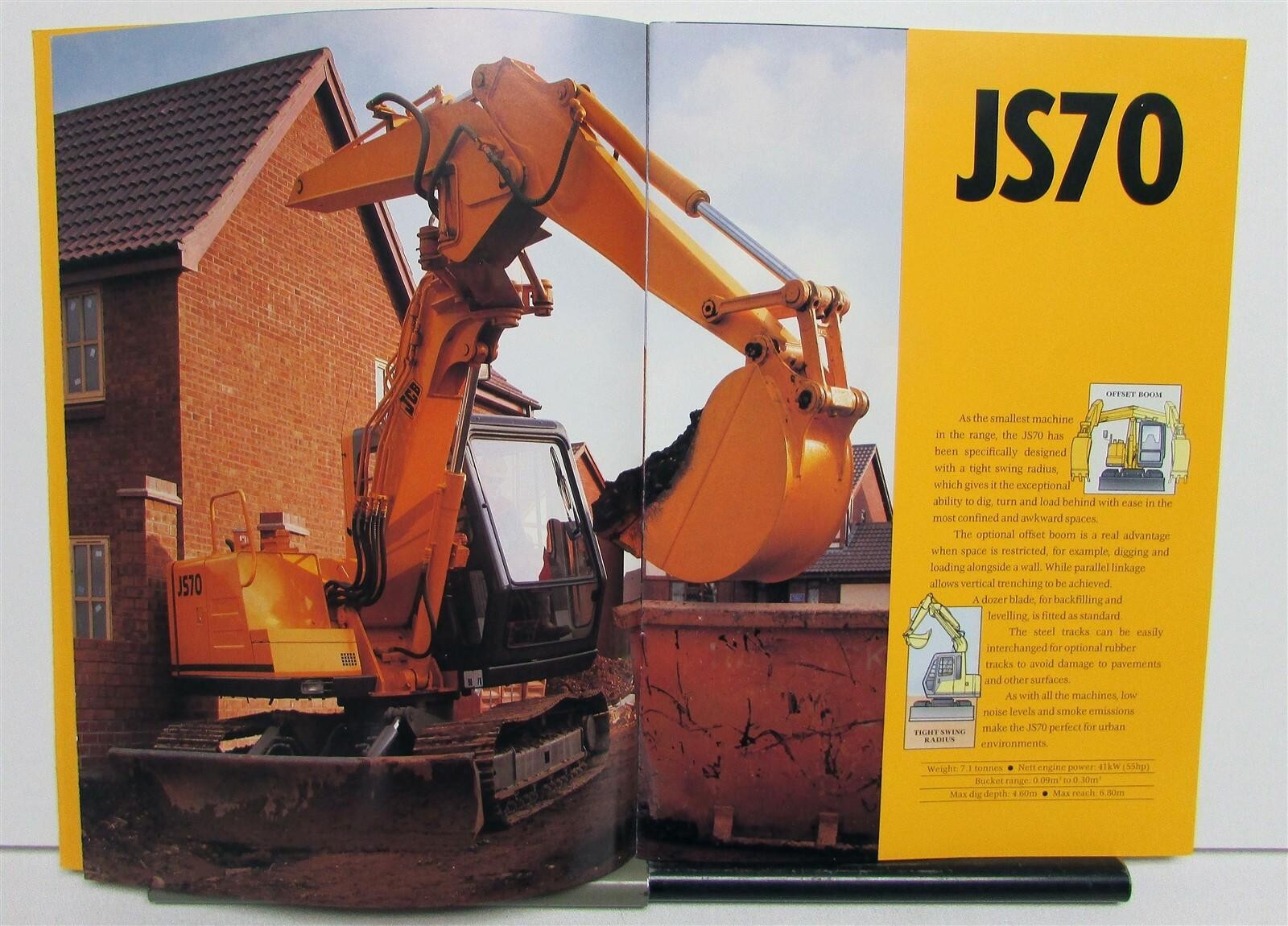 1992 JCB Crawler Excavators Specifications Construction Sales Brochure