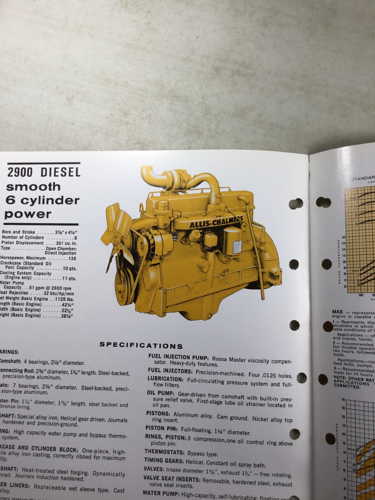 Lot Of 2 Allis Chalmers Engines 2900, D262 Sales Brochure, Literature