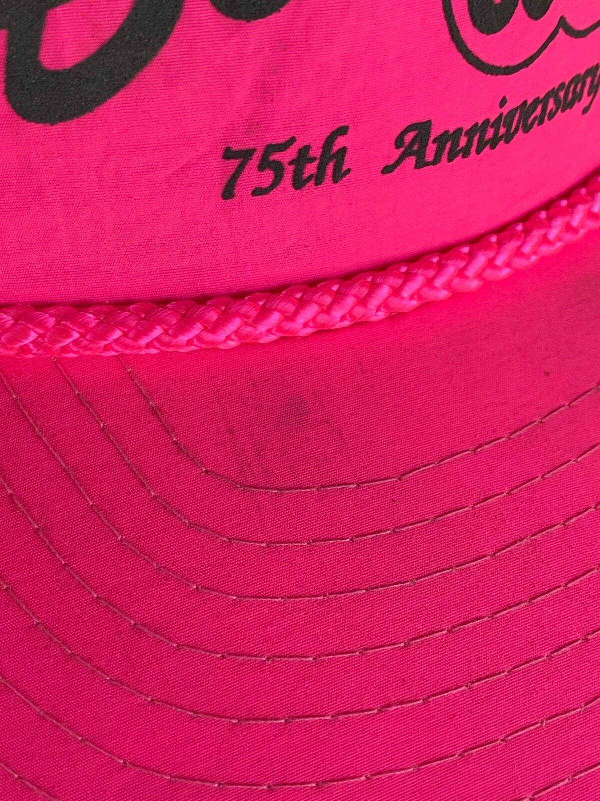 Vintage Beattie Kansas Co-Op Advertising Hat 75th Anniversary Neon Pink Farm Ag