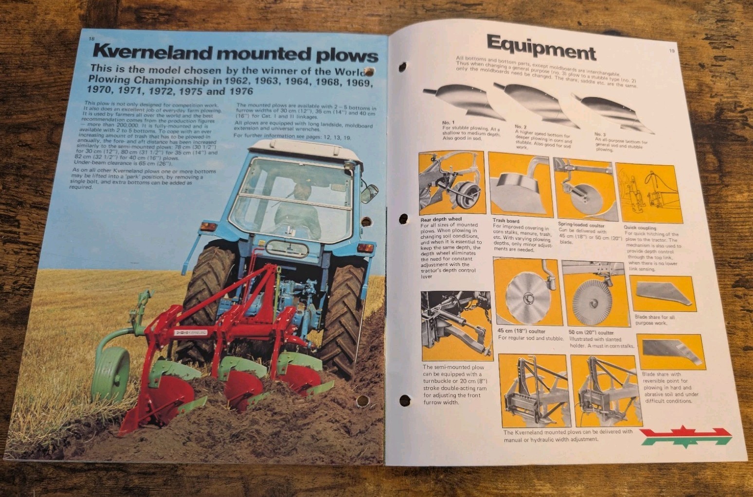 Kverneland Moldboard Plows Agriculture Farm Implement Advertising Brochure