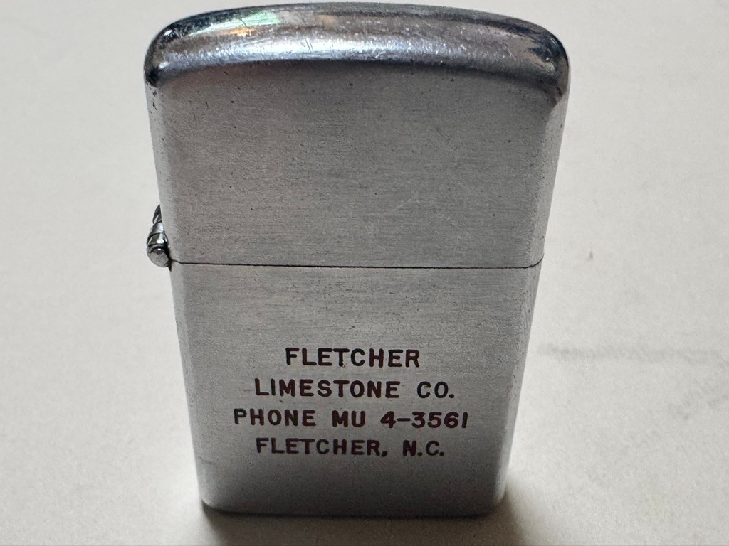 Idealine Silver Advertising Lighter Fletcher Limestone Co. North Carolina NC