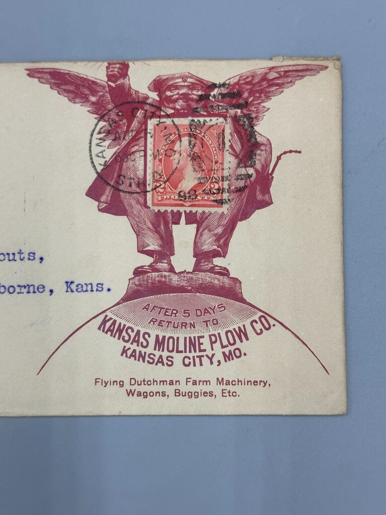 1880 – 1906 MOLINE PLOW Illustrated Postal Covers FARM Advertising Envelope