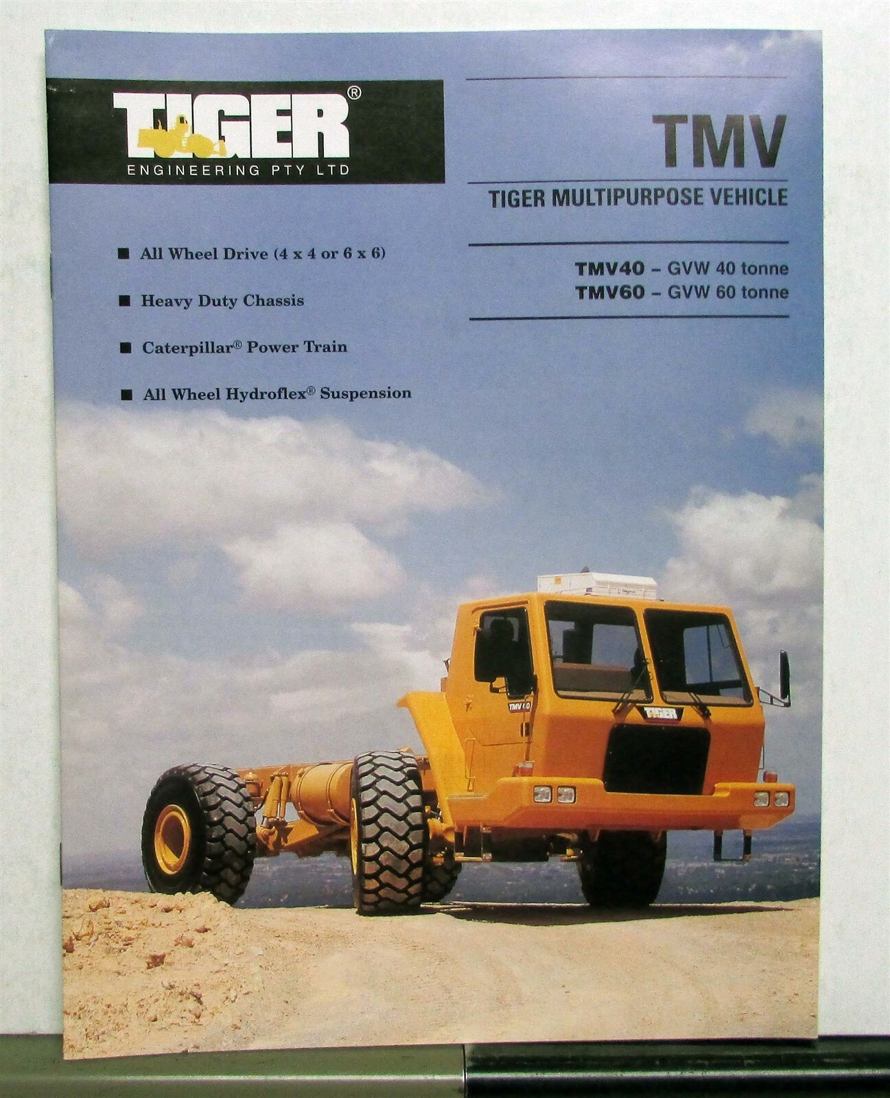 1990s Tiger TMV 60 Multipurpose Vehicle Specs Construction Brochure AUSTRALIAN