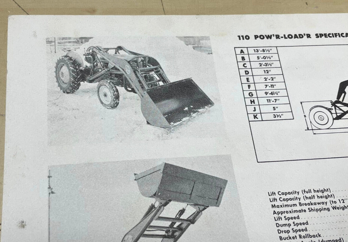 Vtg Wagner Iron Works Power Loader Tractors Model 110-D 110-S 1-Page Print Ad