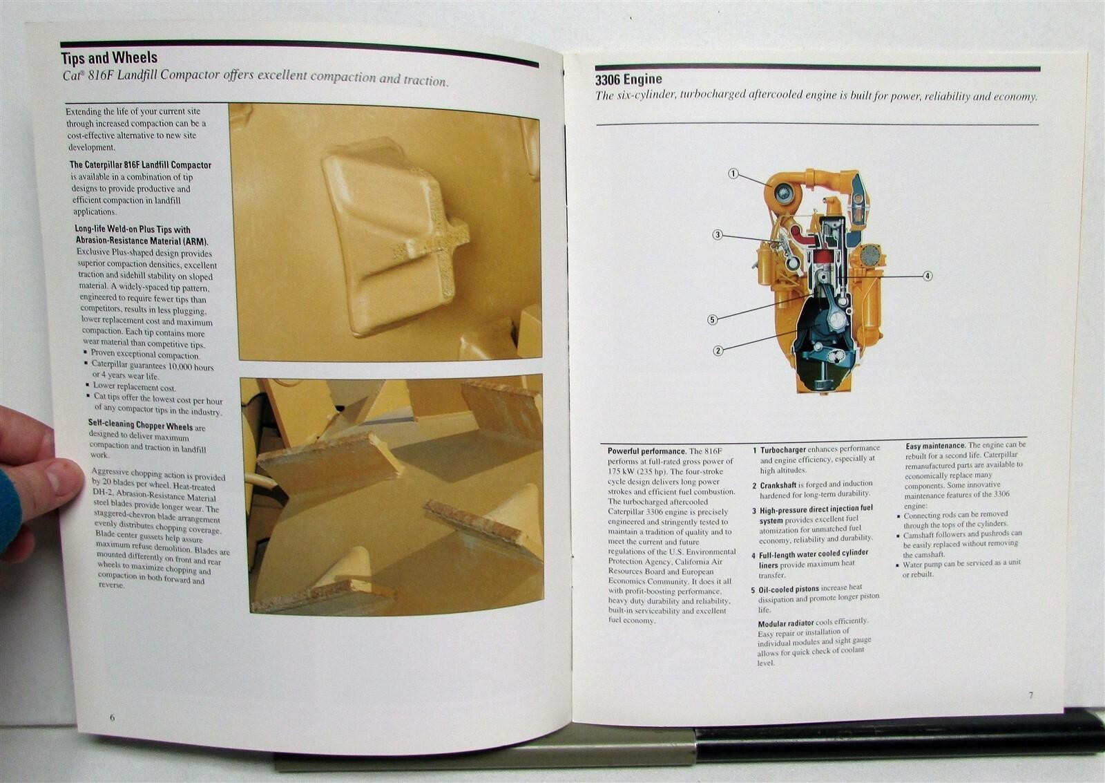 1996 Caterpillar 816F Landfill Compactor Specs Construction Sales Brochure