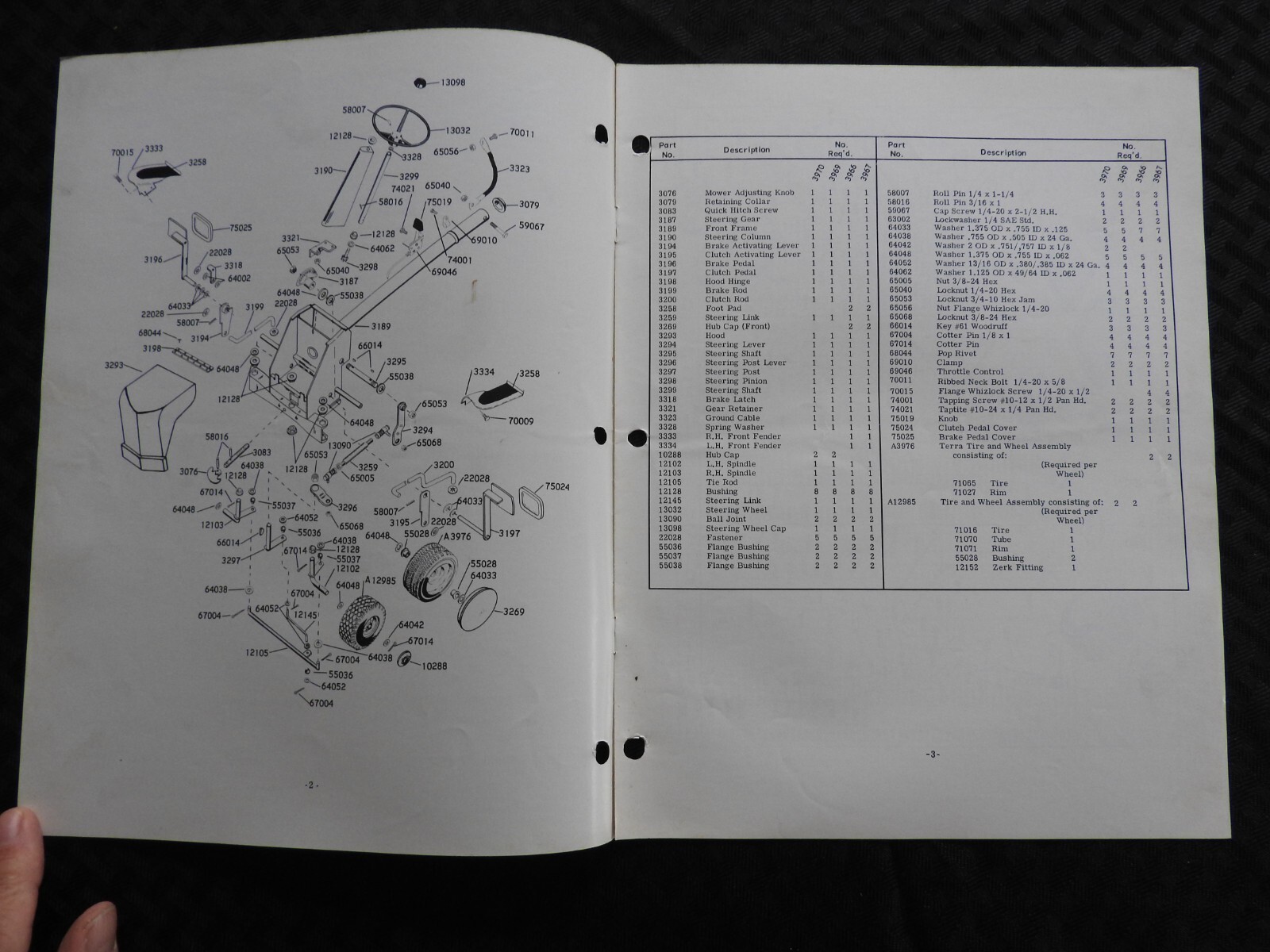 ORIG 1968-1969 ARIENS Emperor 7 Riding Lawn Mower Tractor Parts Operators Manual