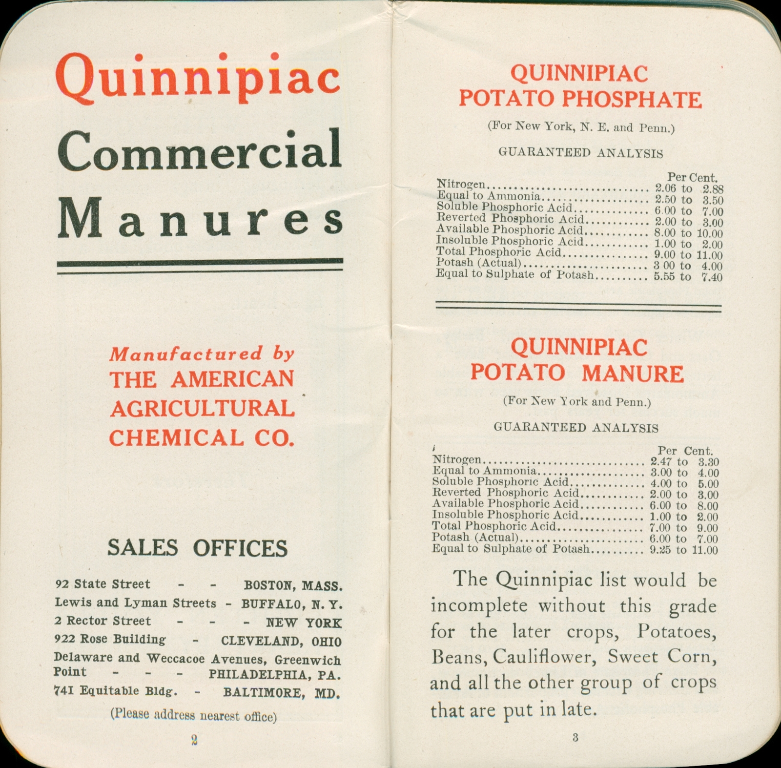 1913 Quinnipiac Fertilizer Pocket Almanac Notebook Ad Native Chief Slatington PA