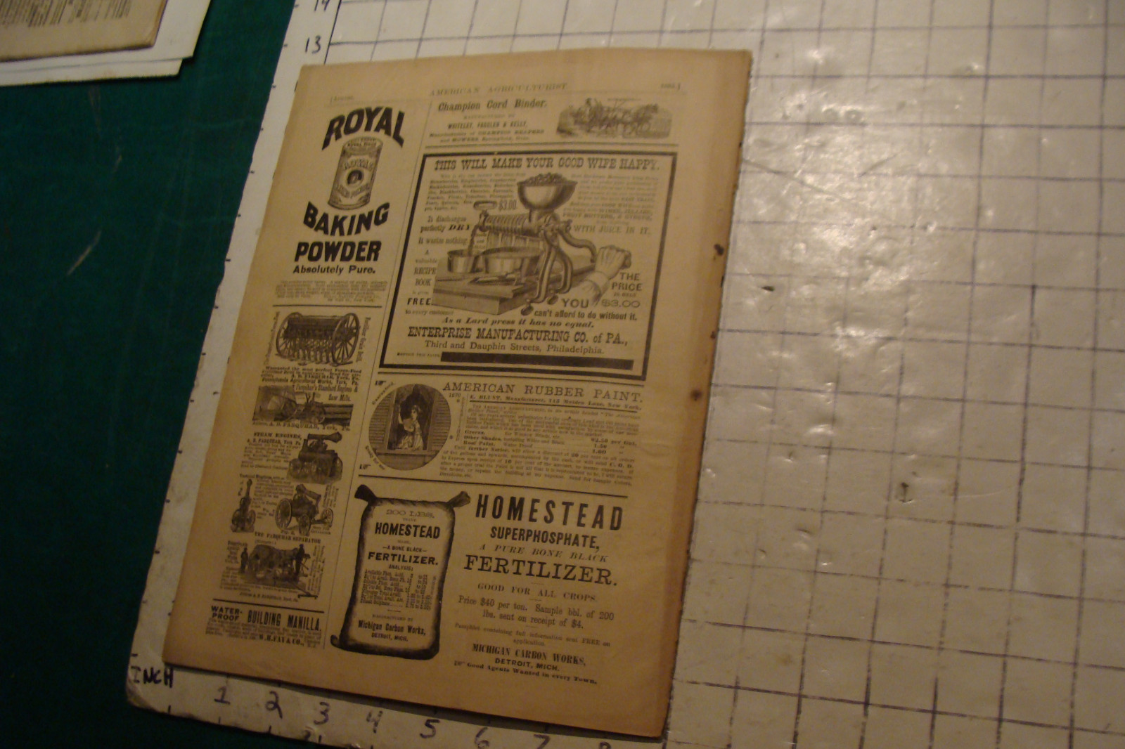 Vintage American Agriculturist 1883 august; great vignettes, horses running