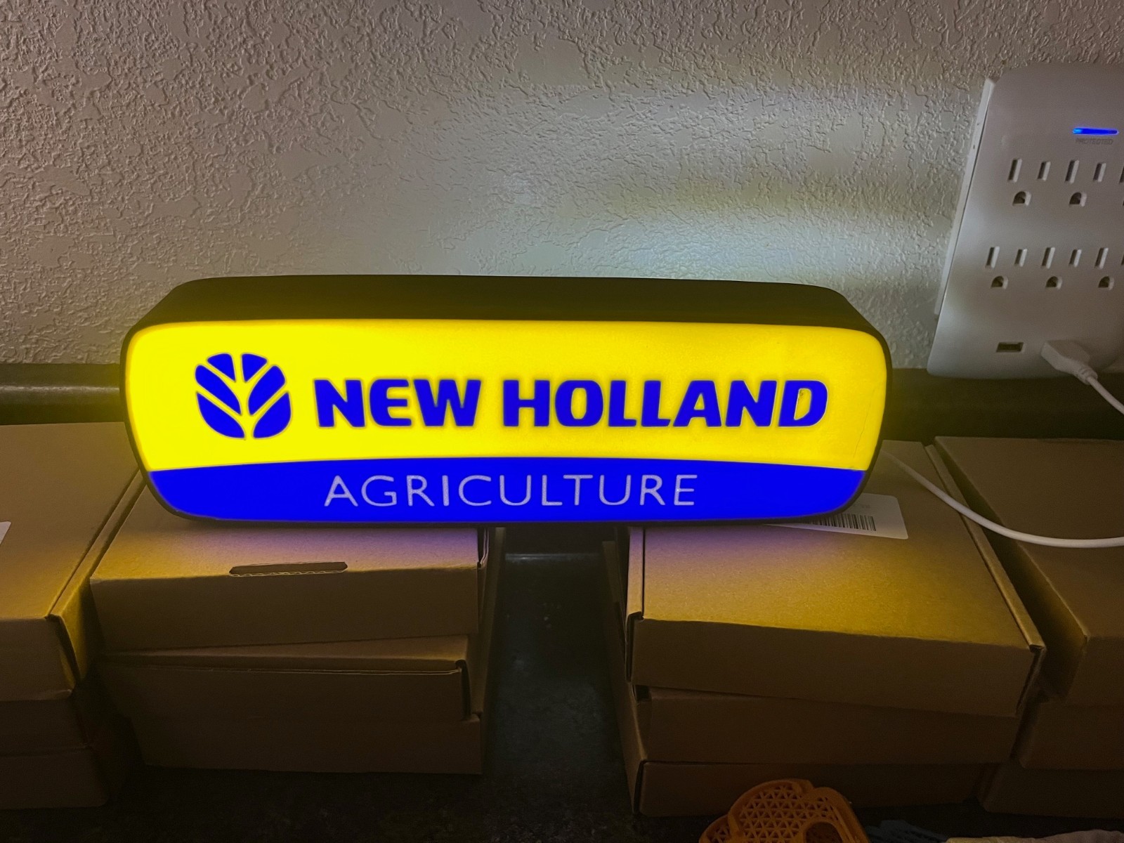 Lighted New Holland Agriculture Sign – 9&Prime; Wide – Farm Equipment Advertising