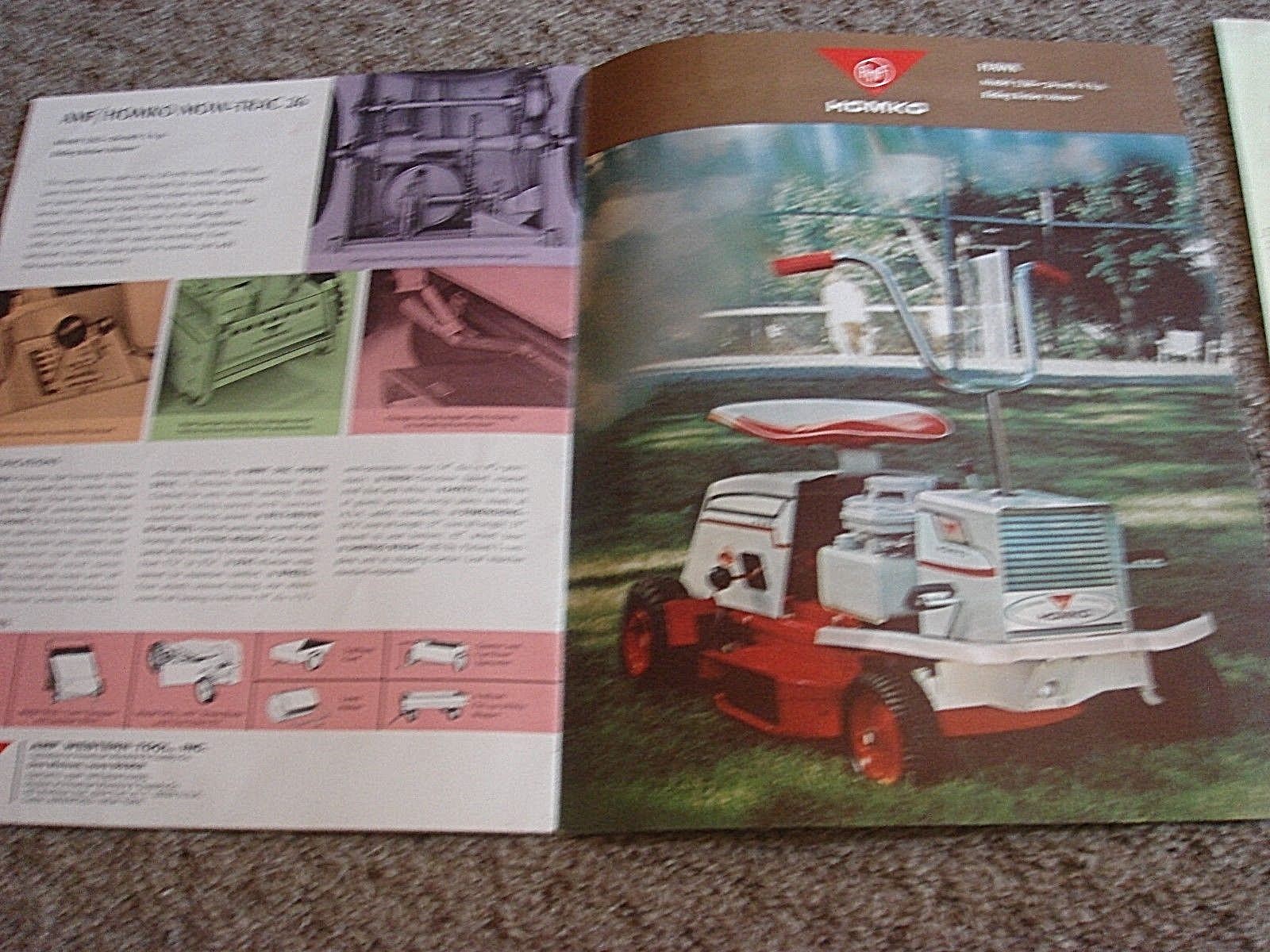 VINTAGE HOMKO 1962-1963 LAWN MOWER TRACTOR TILLER DEALER SALES BROCHURE LOT #1