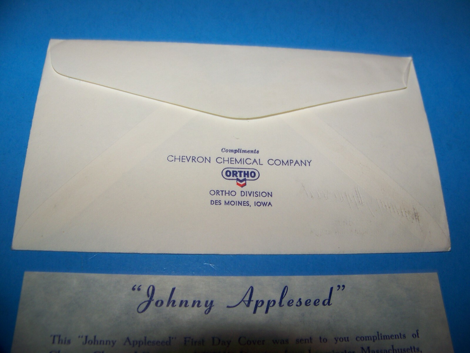 Chevron Chemical Company ORTHO Promotion First Day Issue Envelope 1966