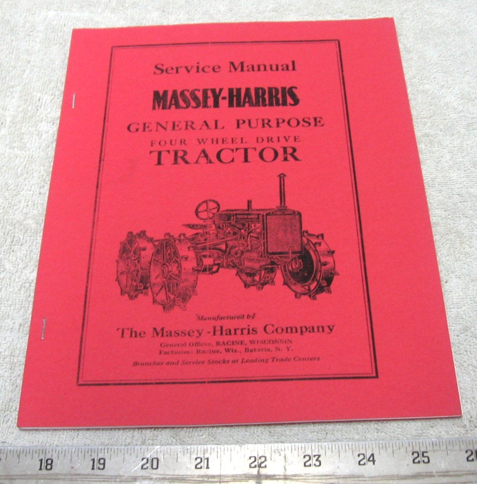 VINTAGE MASSEY HARRIS 4X4 4 WHEEL DRIVE TRACTOR SERVICE MANUAL