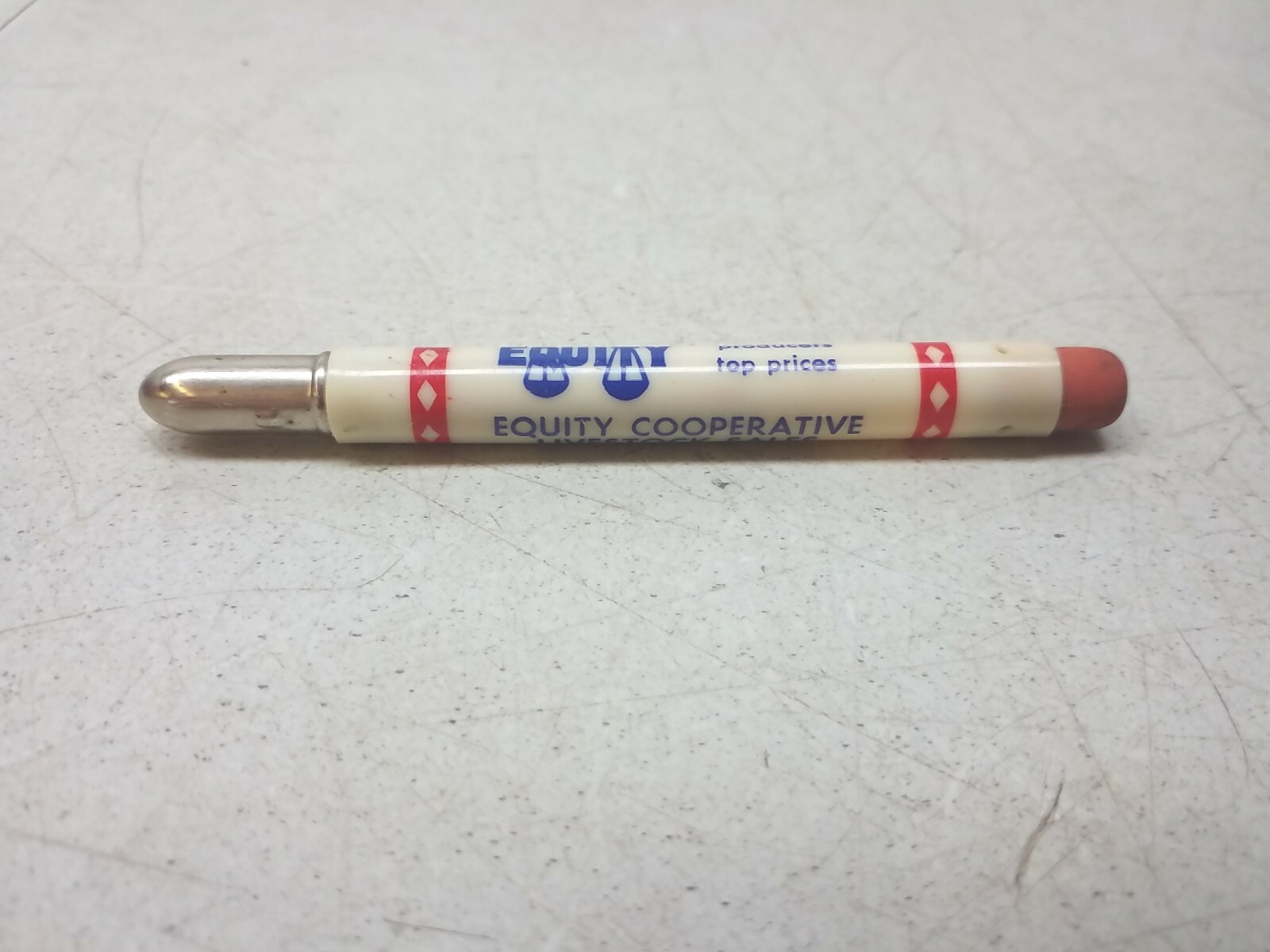 Equity Cooperative Livestock Sales Baraboo Wisconsin Vtg Ag Ad Bullet Pencil