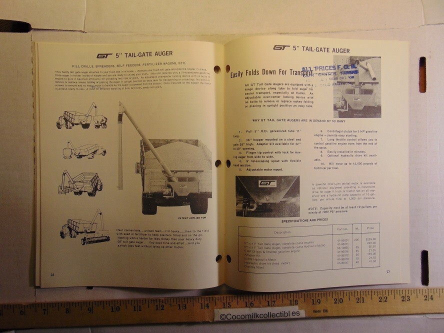 Vintage 1974 Gilmore-Tatge Conveying Systems Augers Catalog Clay Center Kansas