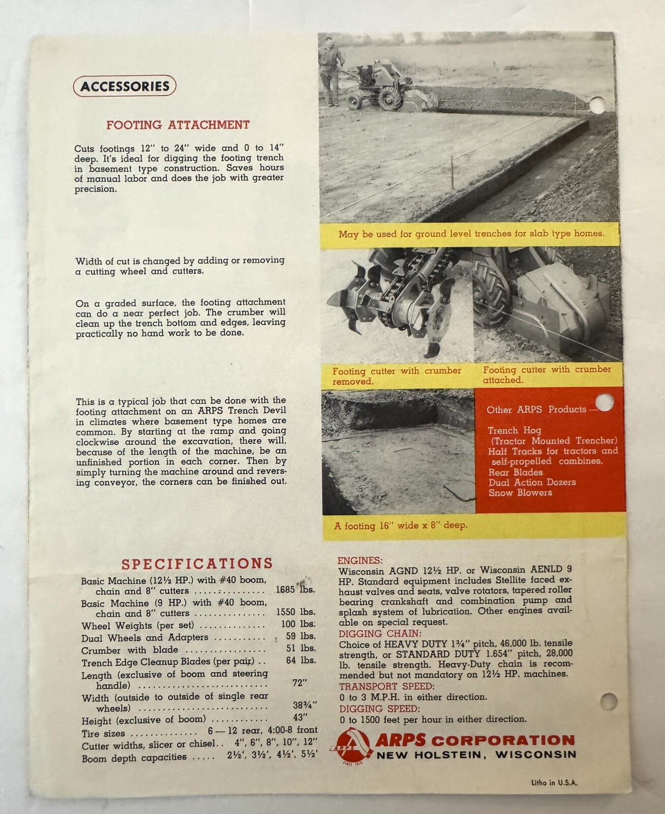 Vintage 1970&rsquo;s ARPS Model HL Trench Devil Dealer Sales Brochure