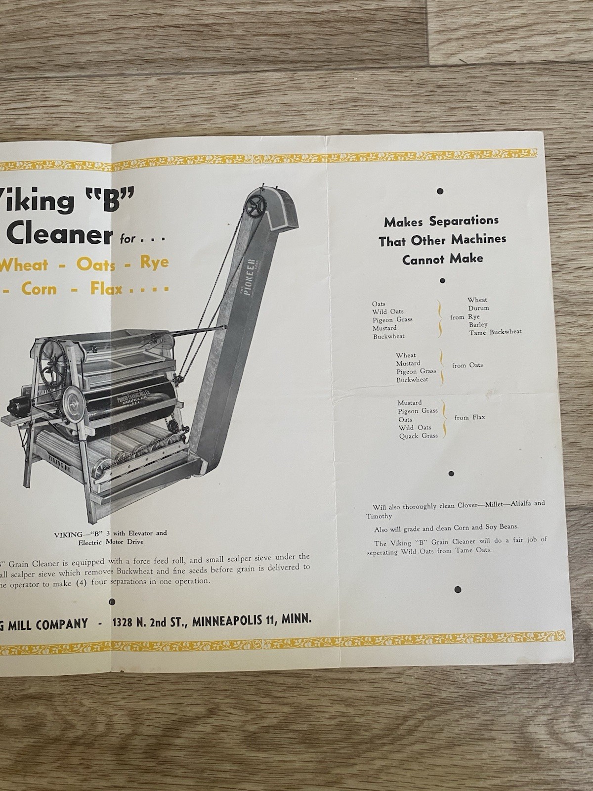 Vintage New Viking B Fanning Mill Co Sales Brochure Pioneer Fanning Minneapolis