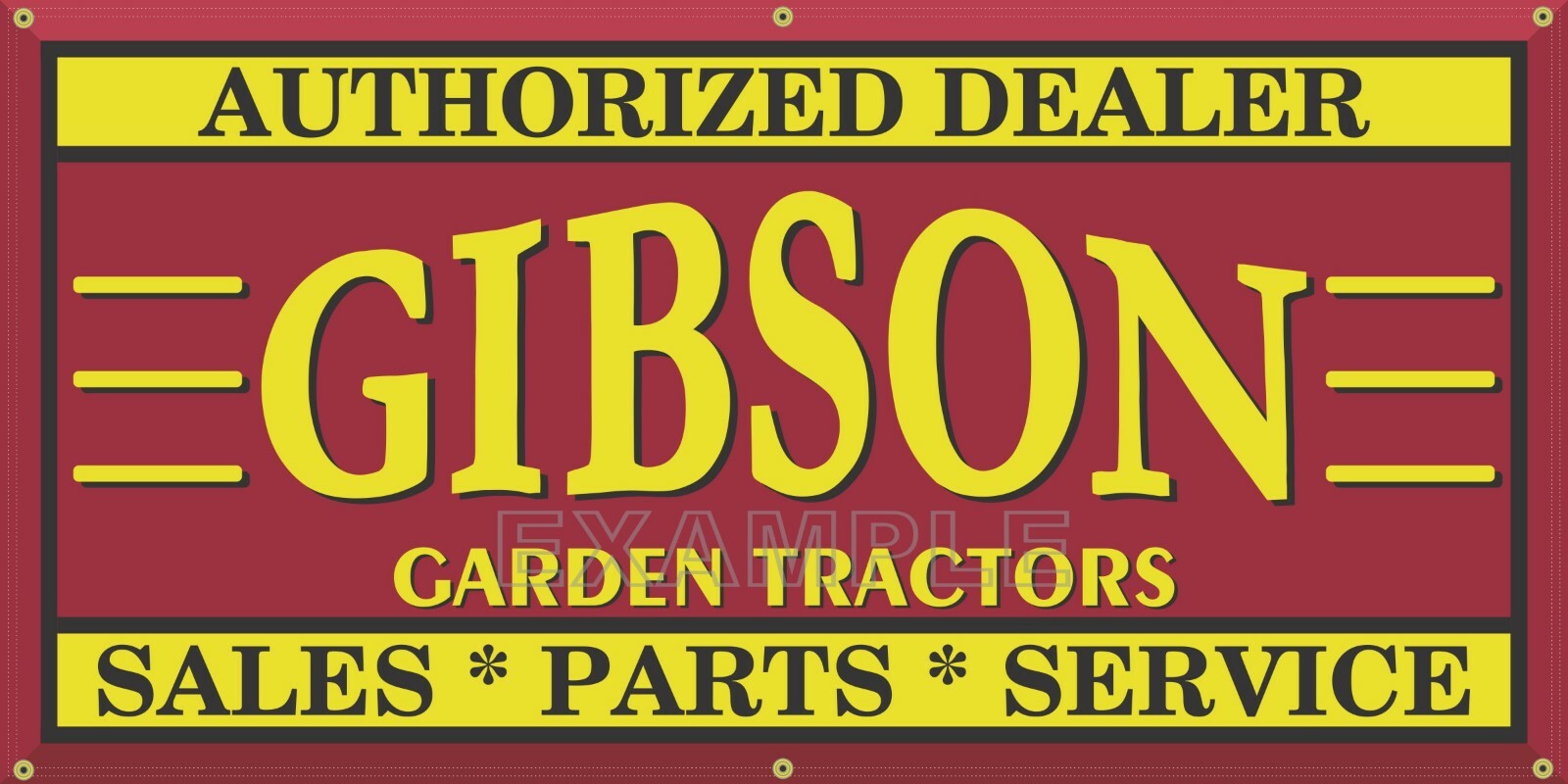 GIBSON GARDEN TRACTORS EQUIPMENT DEALER SALES OLD VINTAGE SIGN REMAKE BANNER