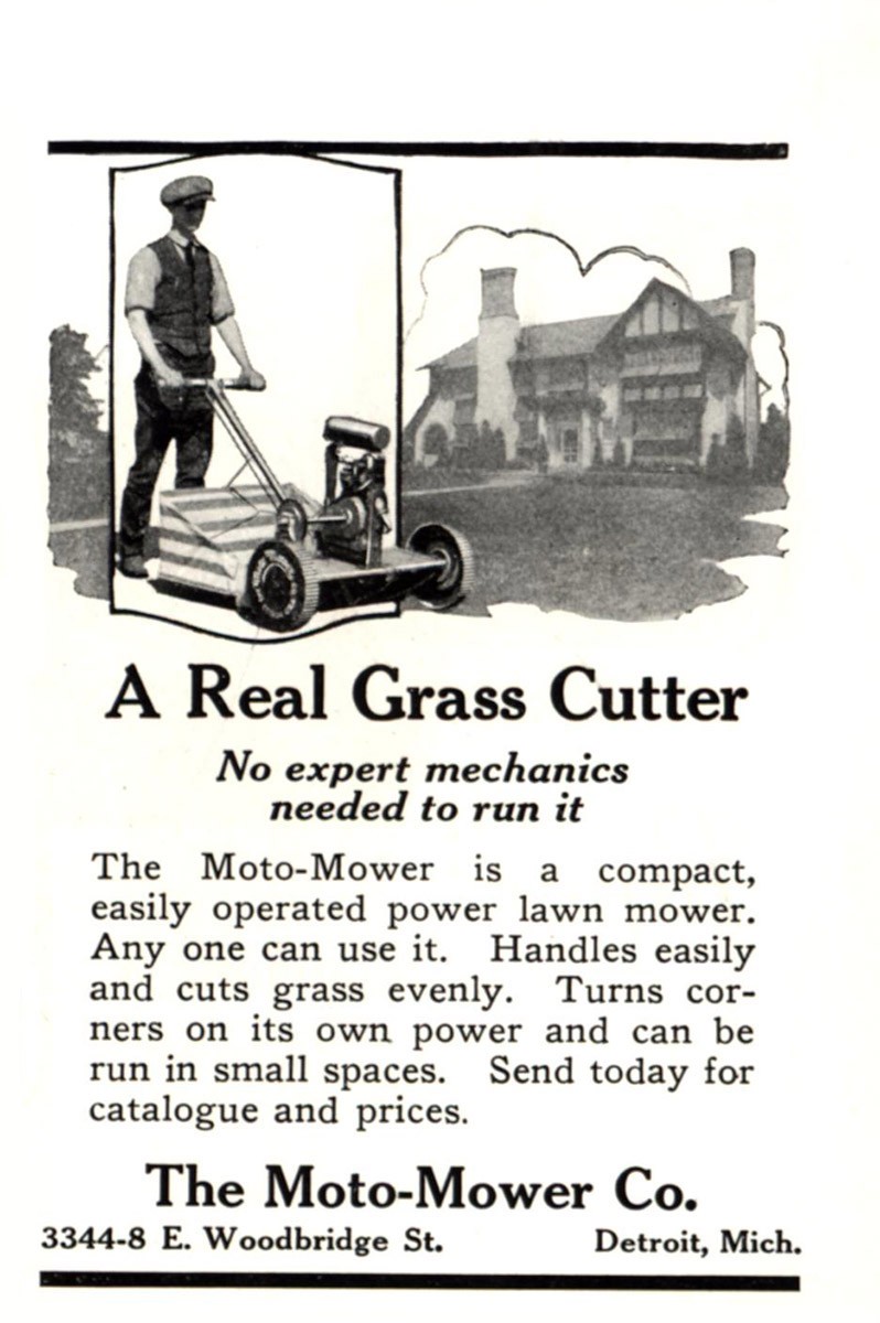 1923 Moto Mower: Real Grass Cutter Vintage Print Ad