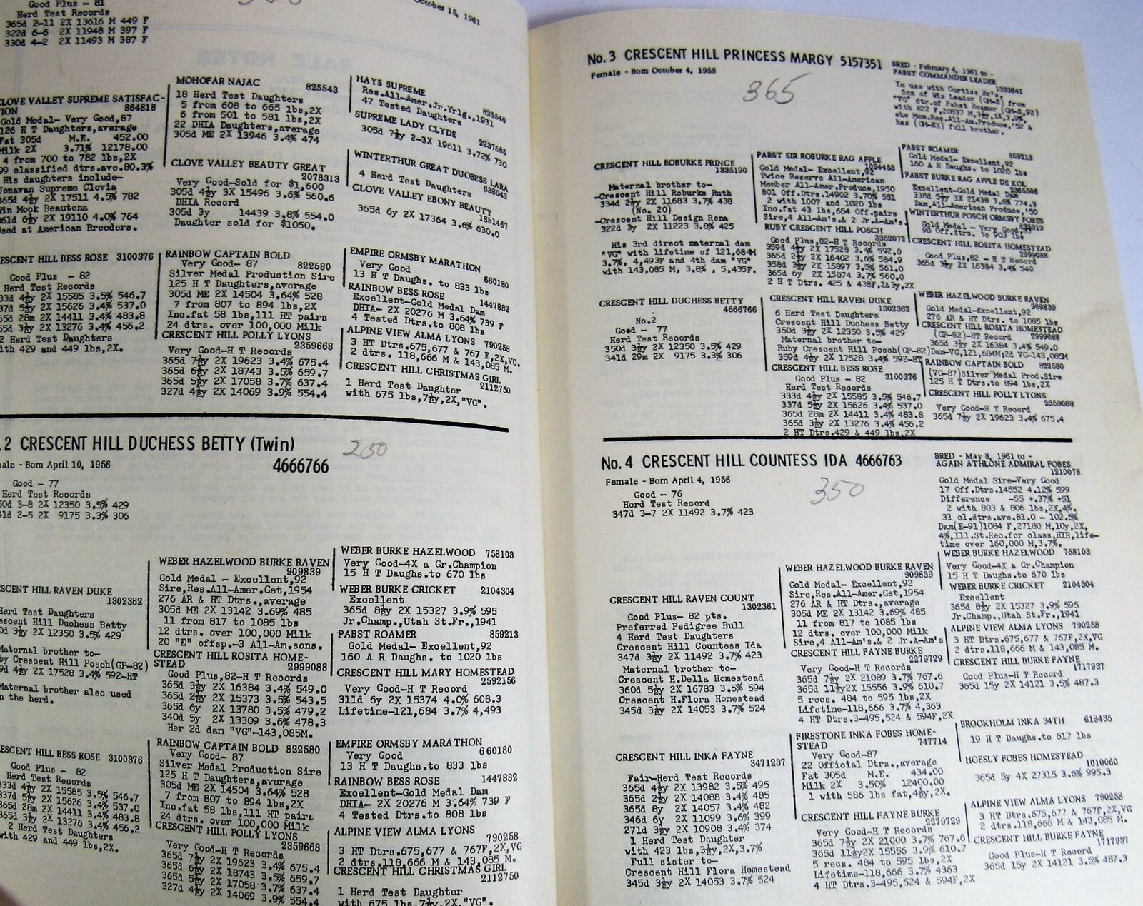 1961 Klooz Bros. Registered Holstein Dispersal Sullivan Ohio Auction Program VTG