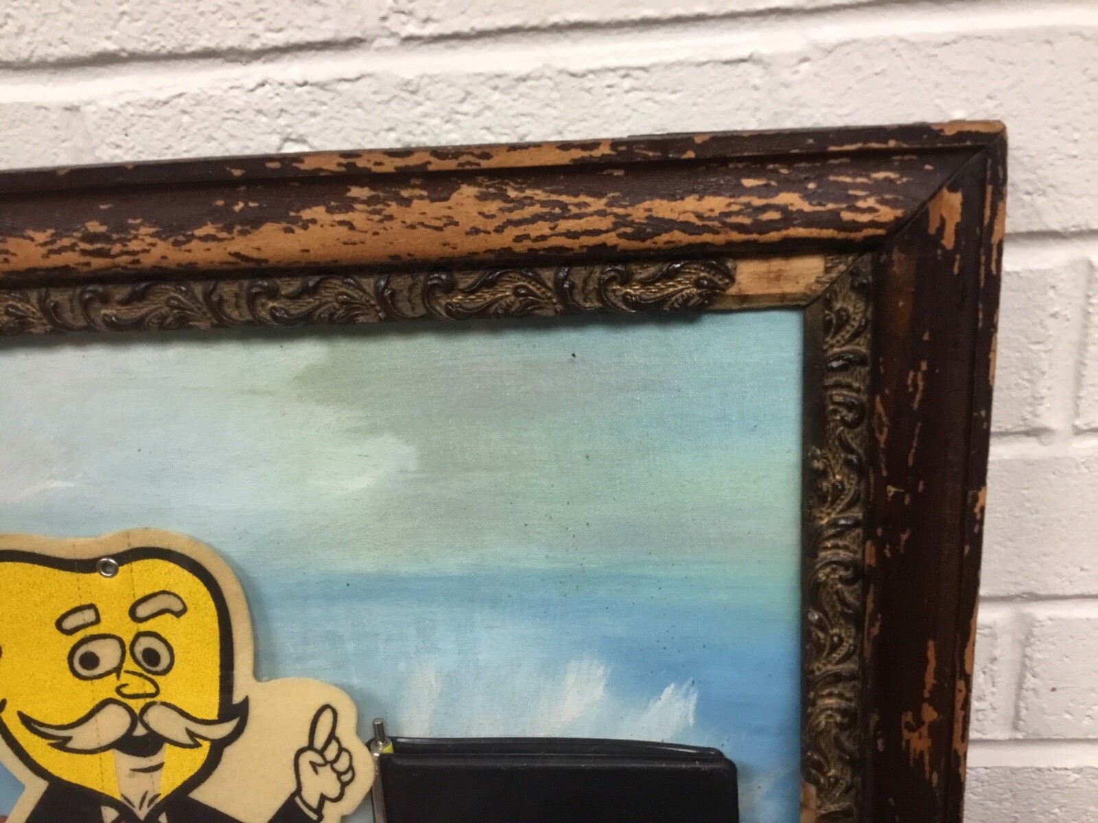 ANTIQUE VTG FRAMED 4 KERNEL RENK ADVERTISING PRODUCTS FELT KERNEL BULLET PENCIL
