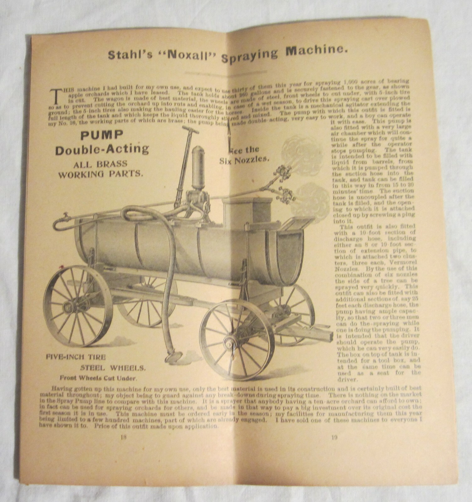 EXCELSIOR FRUIT SPRAYING OUTFITS Catalog – WILLIAM STAHL, Quincy, Illinois, 1900