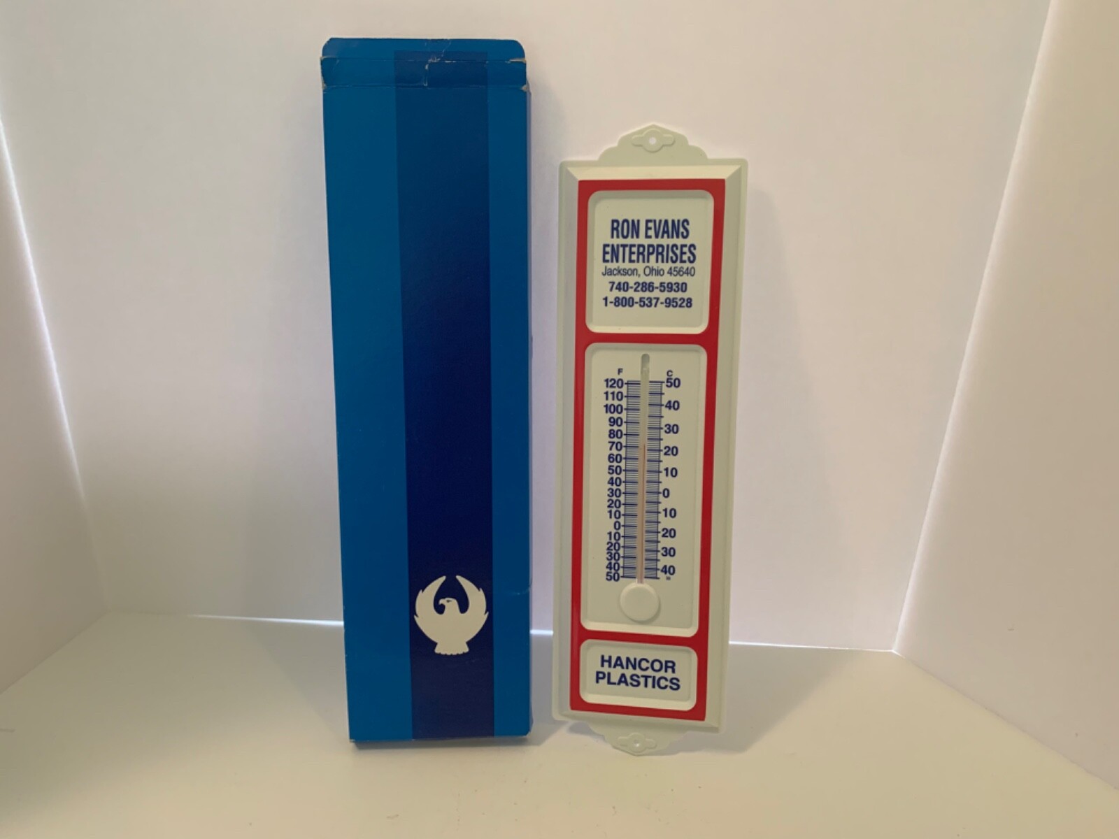 Vintage Plastic Thermometer Ron evans ent Jackson, oh new