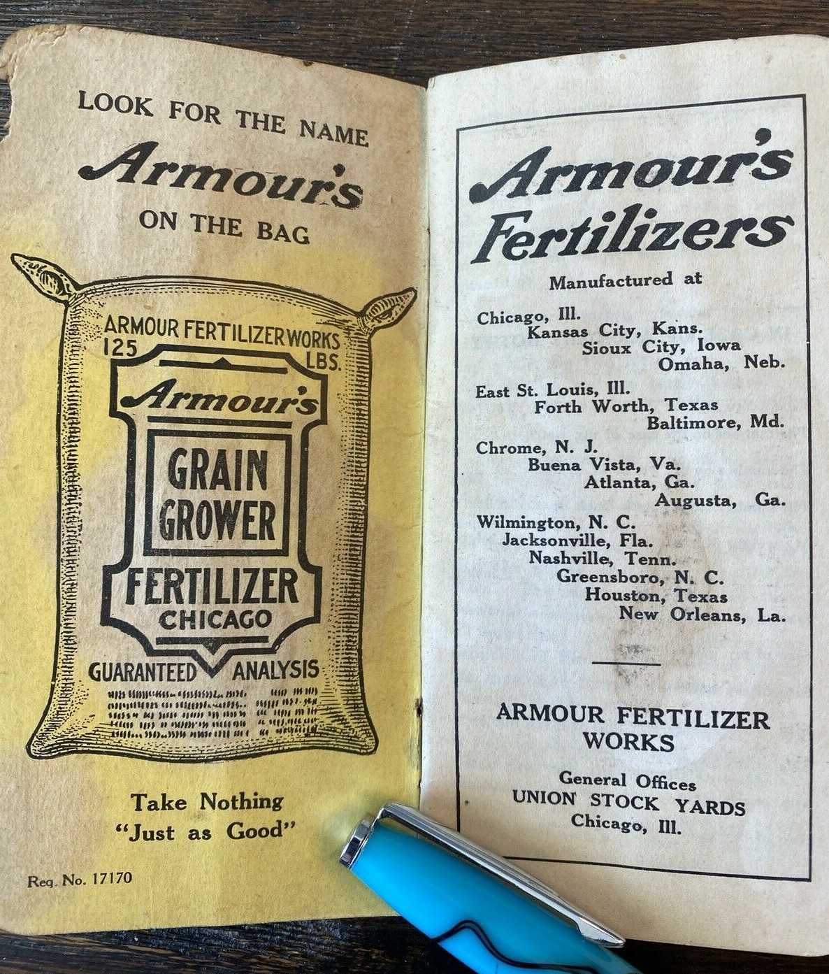 Armours Fertilizers Farmer Pocket Memo Book Reference Calendars Used 1918 1921
