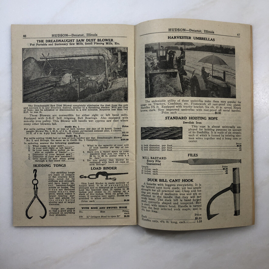 1947 Hudson FARM MACHINERY Thresher CATALOG Vintage Advertising DECATUR Illinois