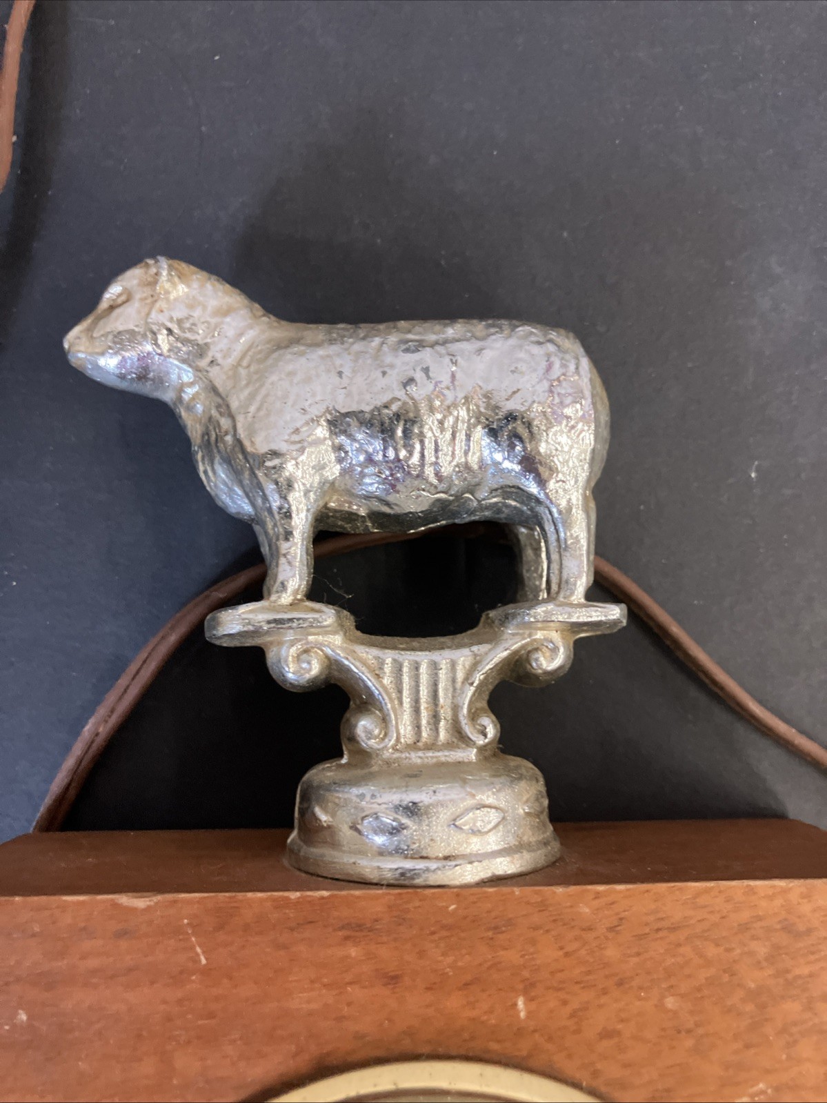Vintage Sheep Trophy Clock Topper 1980s Colonial Acres Farm Thurman Shropshire