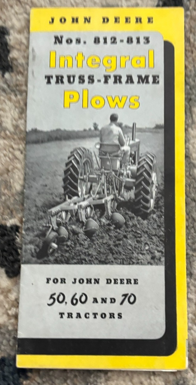 John Deere 812 813 Integral Truss Frame Plow For 1954 Brochure DCPA26