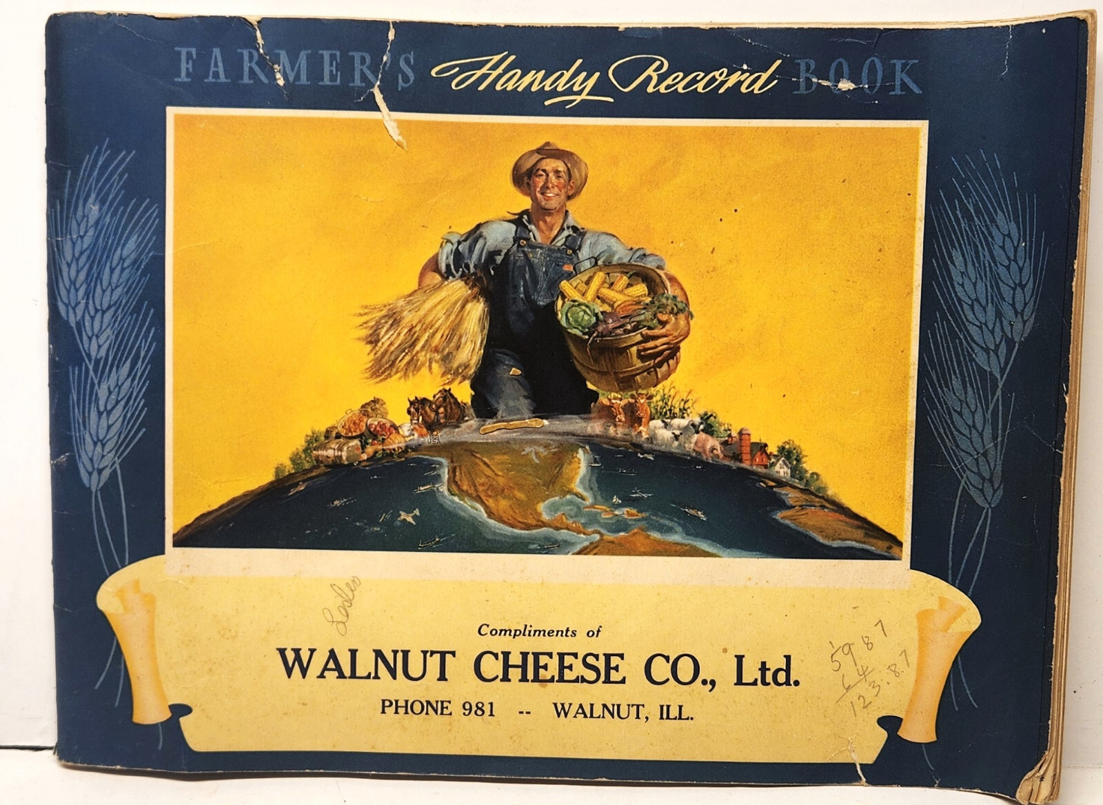 Walnut Cheese Co. Walnut ILL. Handy Record Book