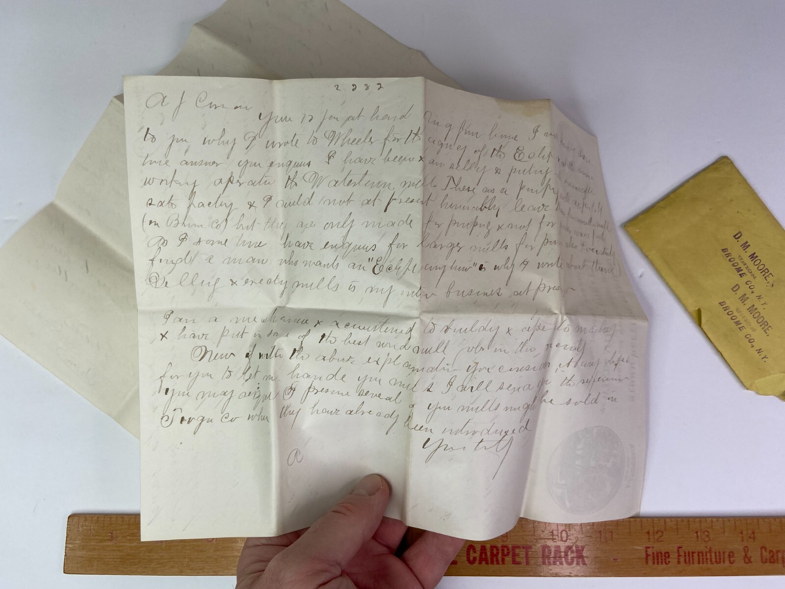 RARE ARCHIVE Letters EPHEMERA Billheads etc – Andrew Corcoran Wind Mills NY 1883