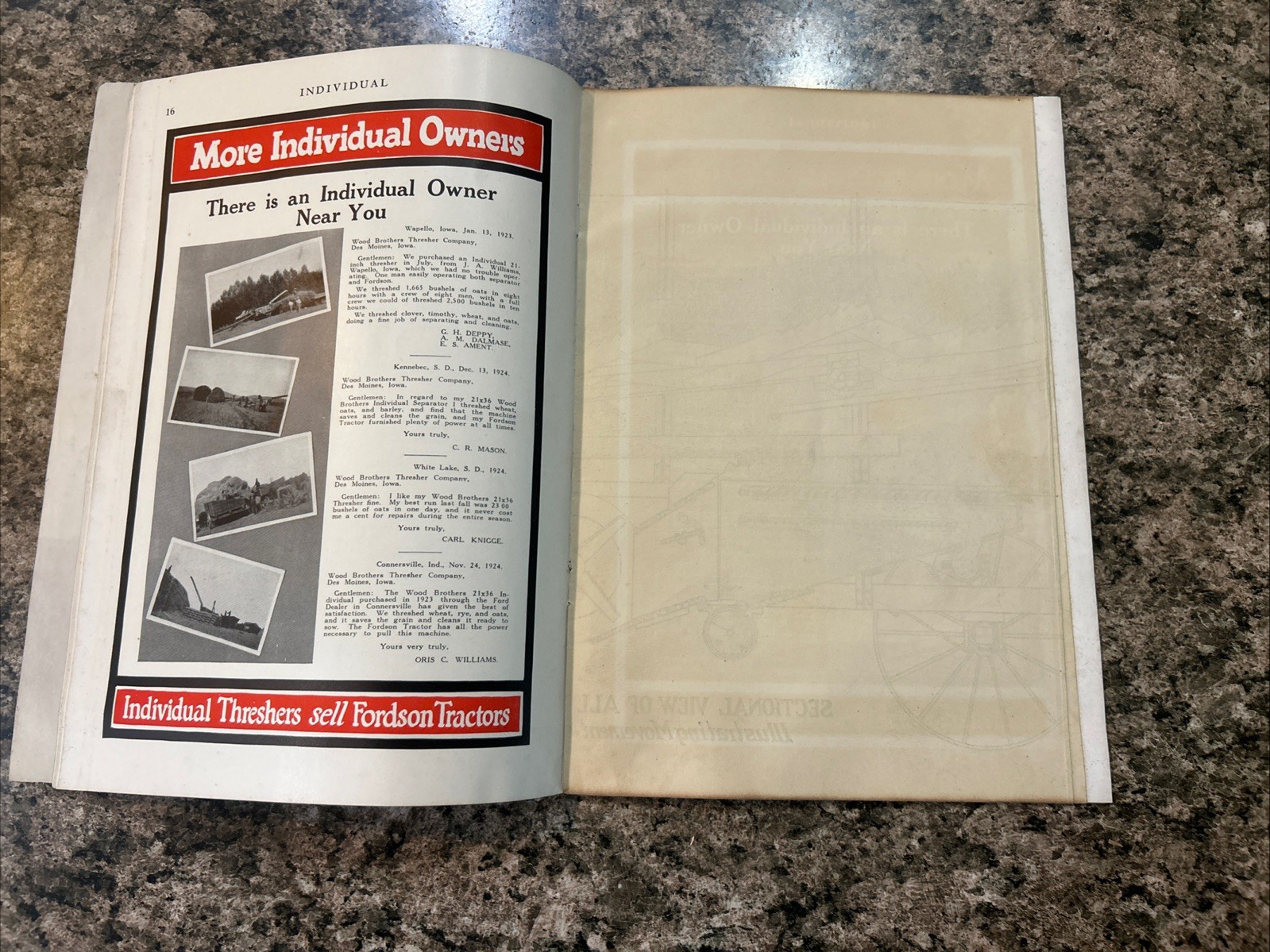 1925 Wood Brothers Thresher For Fordson Tractor Brochure Ag Equipment Ephemera