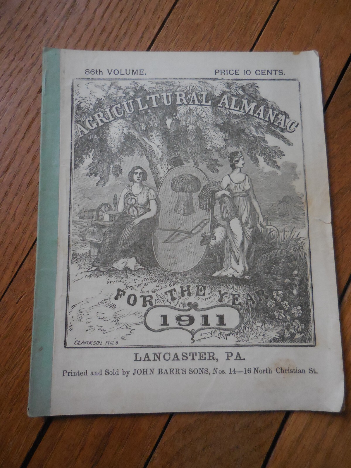 4 Vintage Agricultural Almanacs, Lancaster, PA 1911, 1914, 1916, 1917, J. Baer