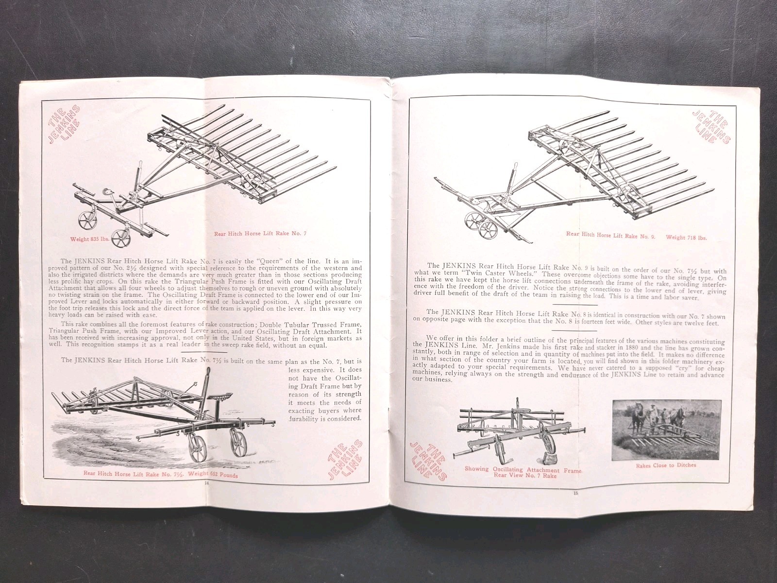 1910s Jenkins Hay Rake Moline NB Farm Dealer Sales Brochure Advertising