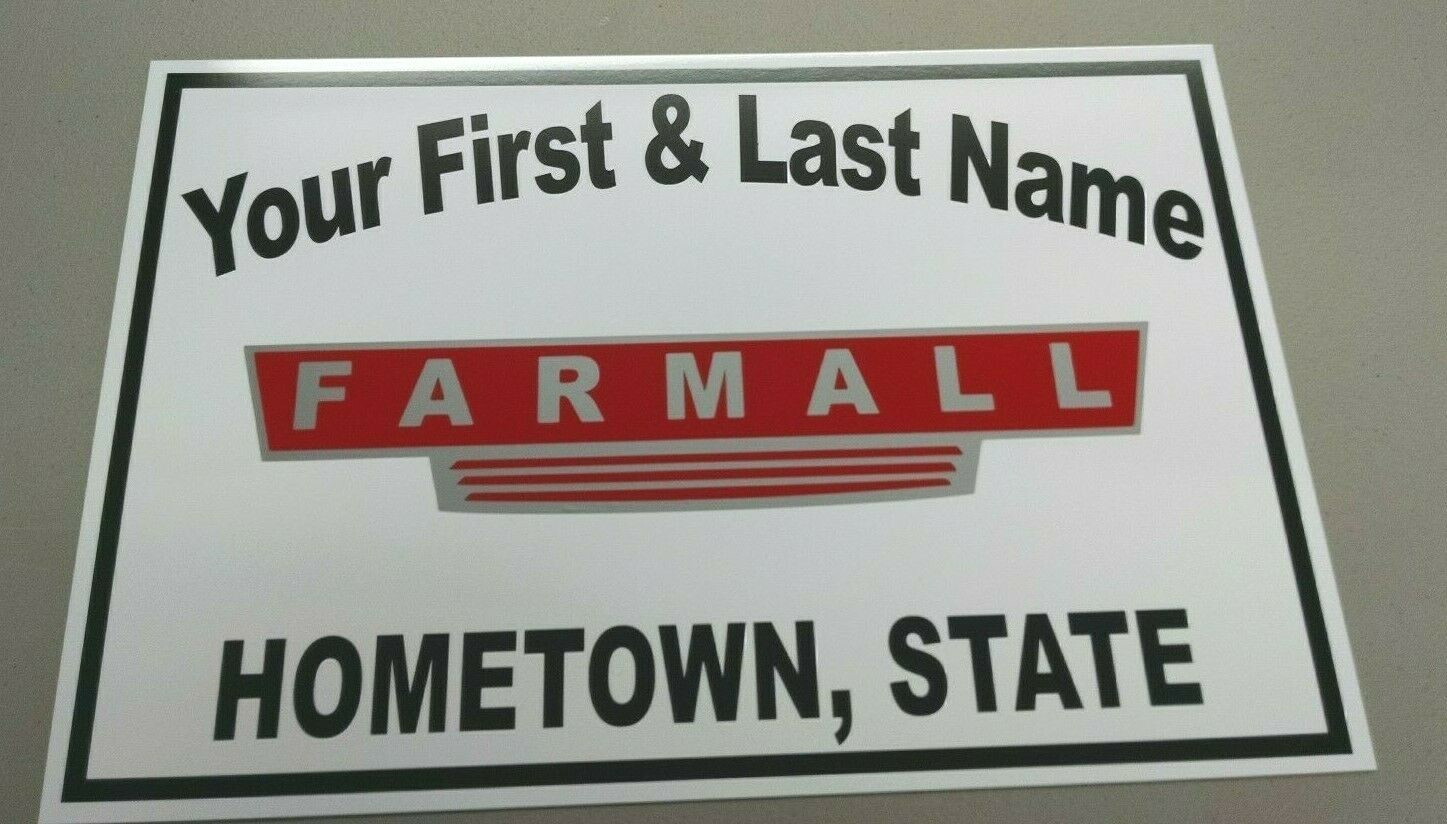 PERSONALIZED FARMALL TRACTOR ALUMINUM NAME SIGN