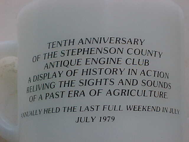 Stephenson Co Antique Engine Club STOVER ENGINE Coffee Cup Freeport IL 1979 hit