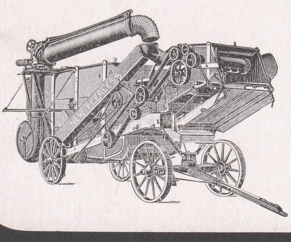 Antique Frick Tractor Steam Traction Engine Myers Grain Thresher Farm Trade Card