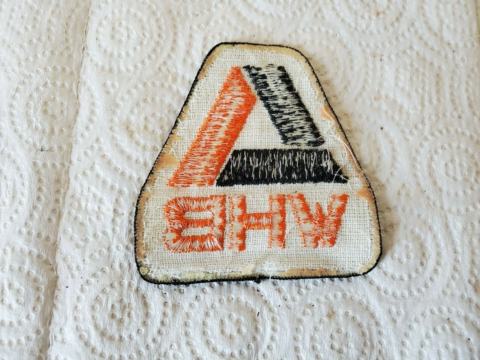 2-3/4&Prime; x 3&Prime; cloth patch WHB farm tractor machinery orange & black logo