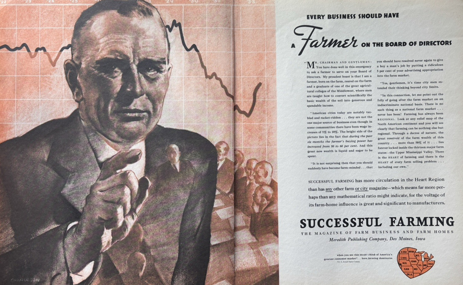 1930s Meredith Publishing Company Successful Farming Des Moines VTG Print Ad