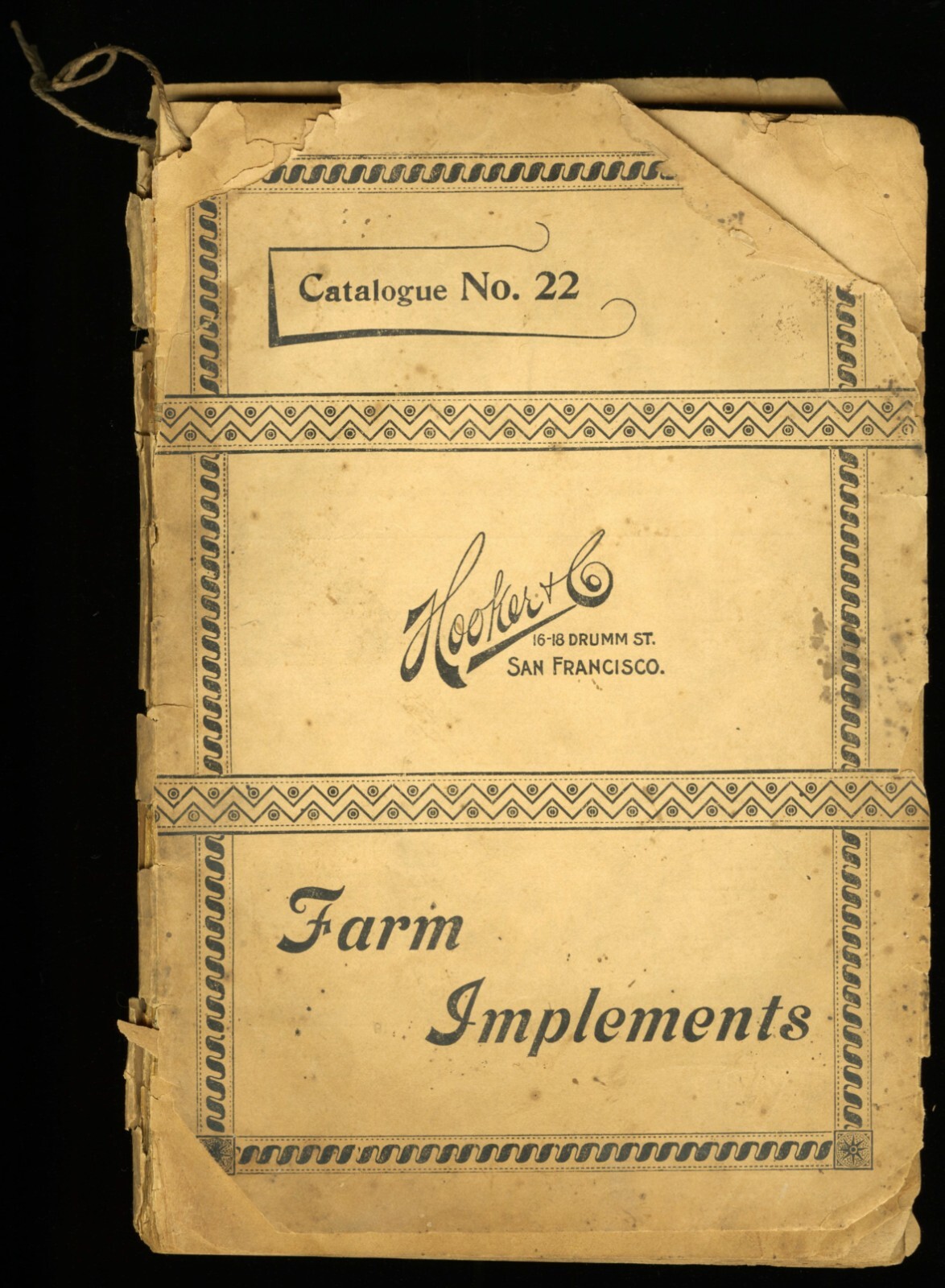 c.1897 HOOKER & CO. FARM IMPLEMENT CATALOG NO. 22, SAN FRANCISCO, BUGGYS