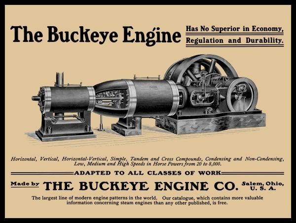 1905 Buckeye Engine Co. of Salem, OhiO Largest Selection! NEW METAL SIGN: 12×16&Prime;