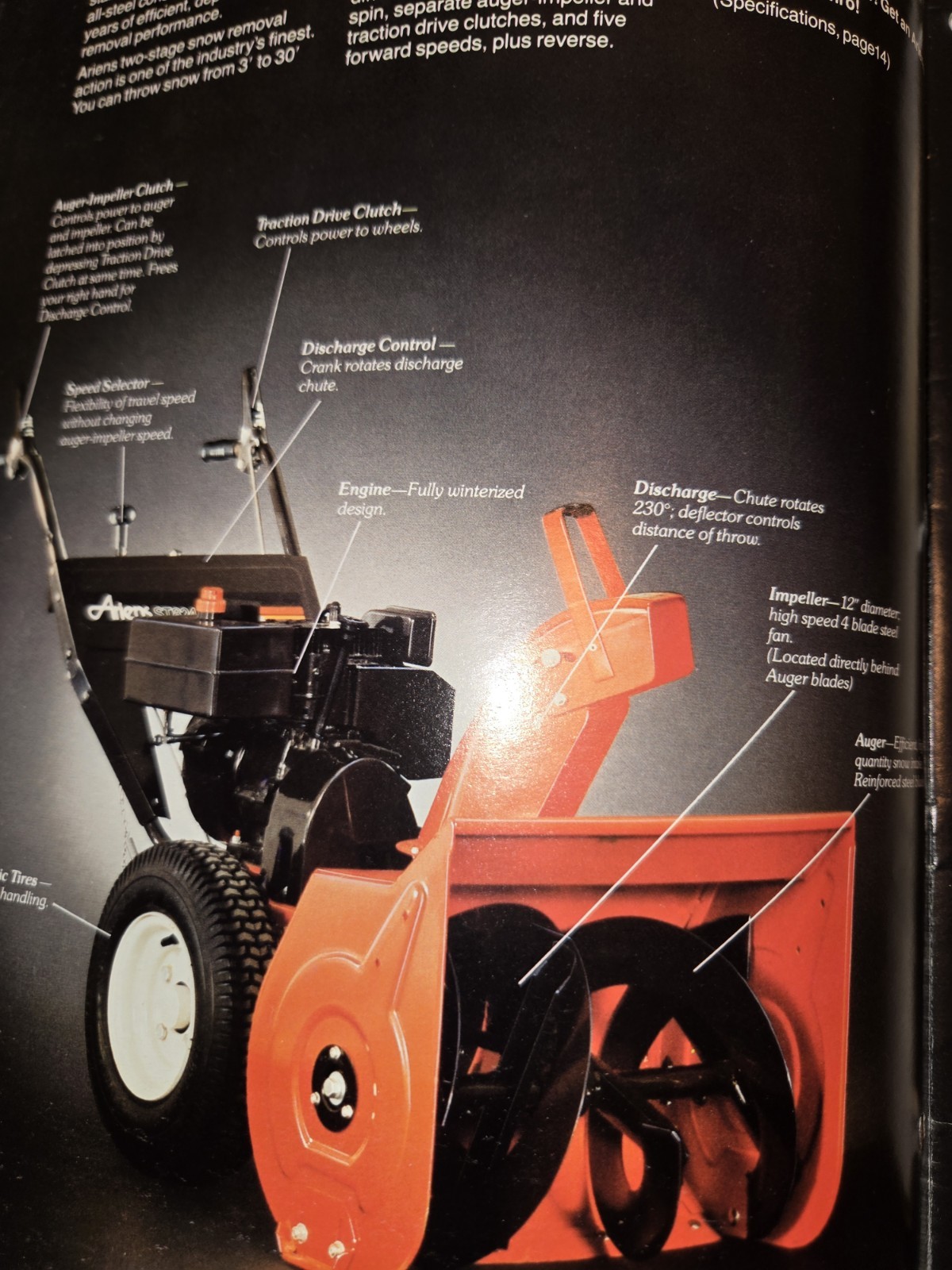 2 1983 ARIENS DEALERSHIP ADVERTISING BROCHURES SNO-THRO TRACTORS & SNO-THROS