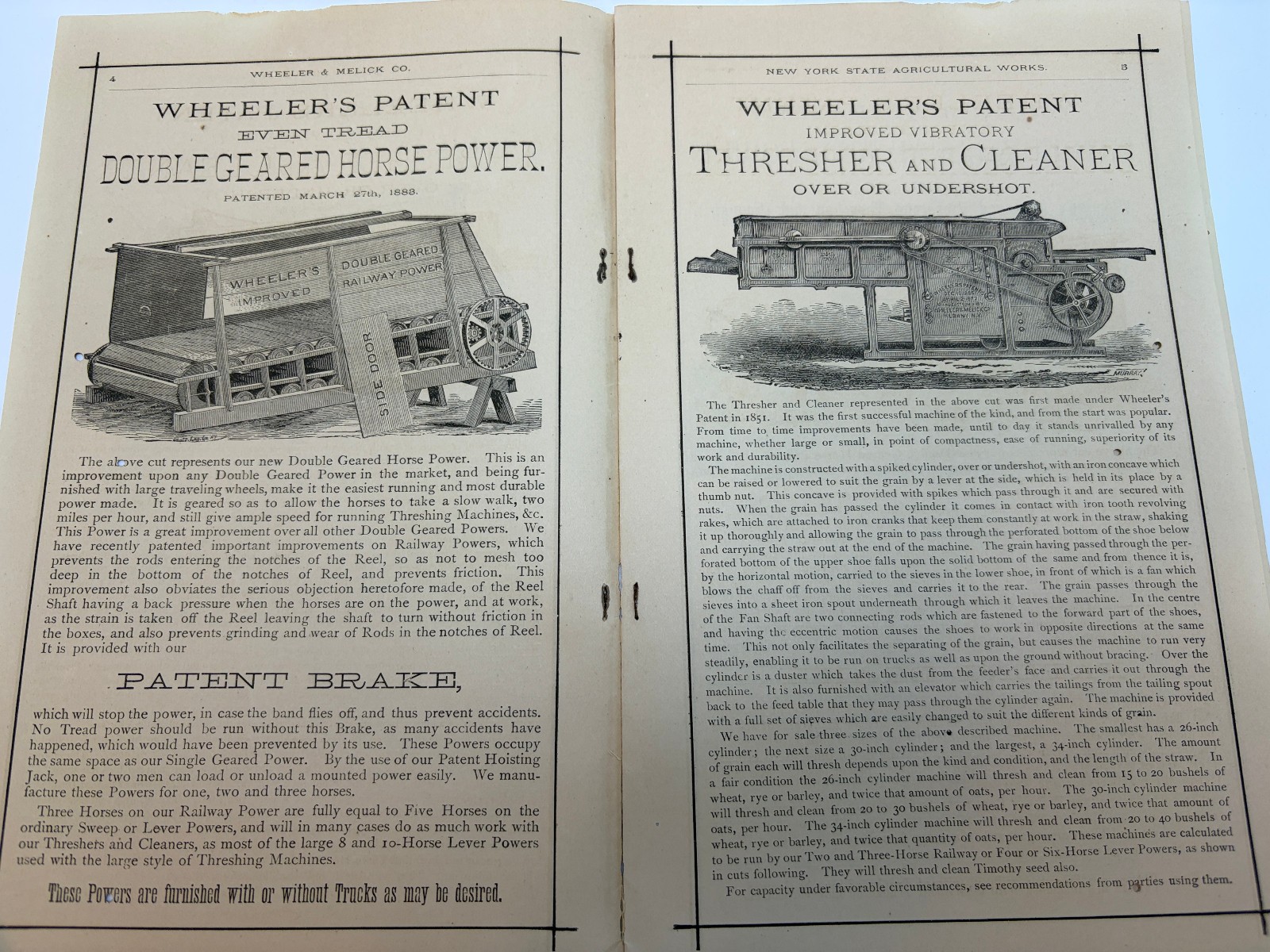 1883 Wheeler Melick Farm Machinery Catalog NY Agricultural Works Calvert TX