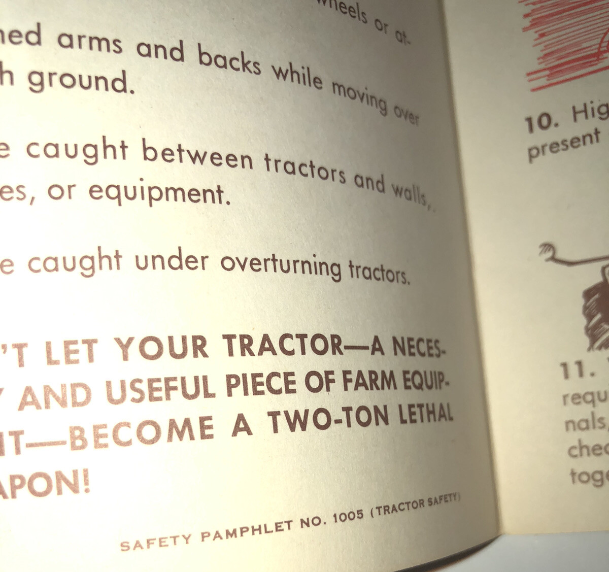 1950’s-60’s Tractor Safety For Ranch & Farm Pamphlet No. 1005 Guide