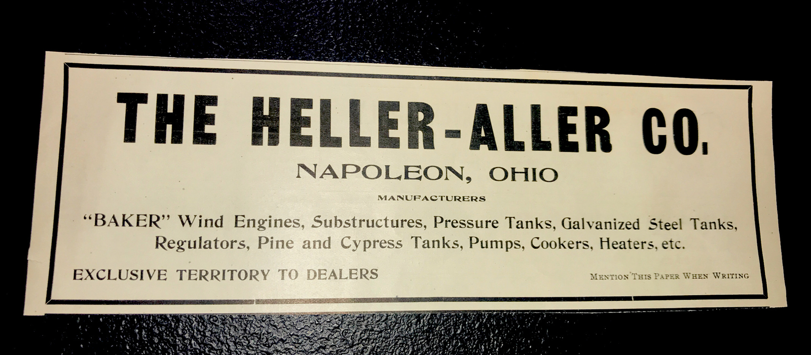 1907 The Heller – Allen Co. Farm Advertising – Napoleon – Ohio