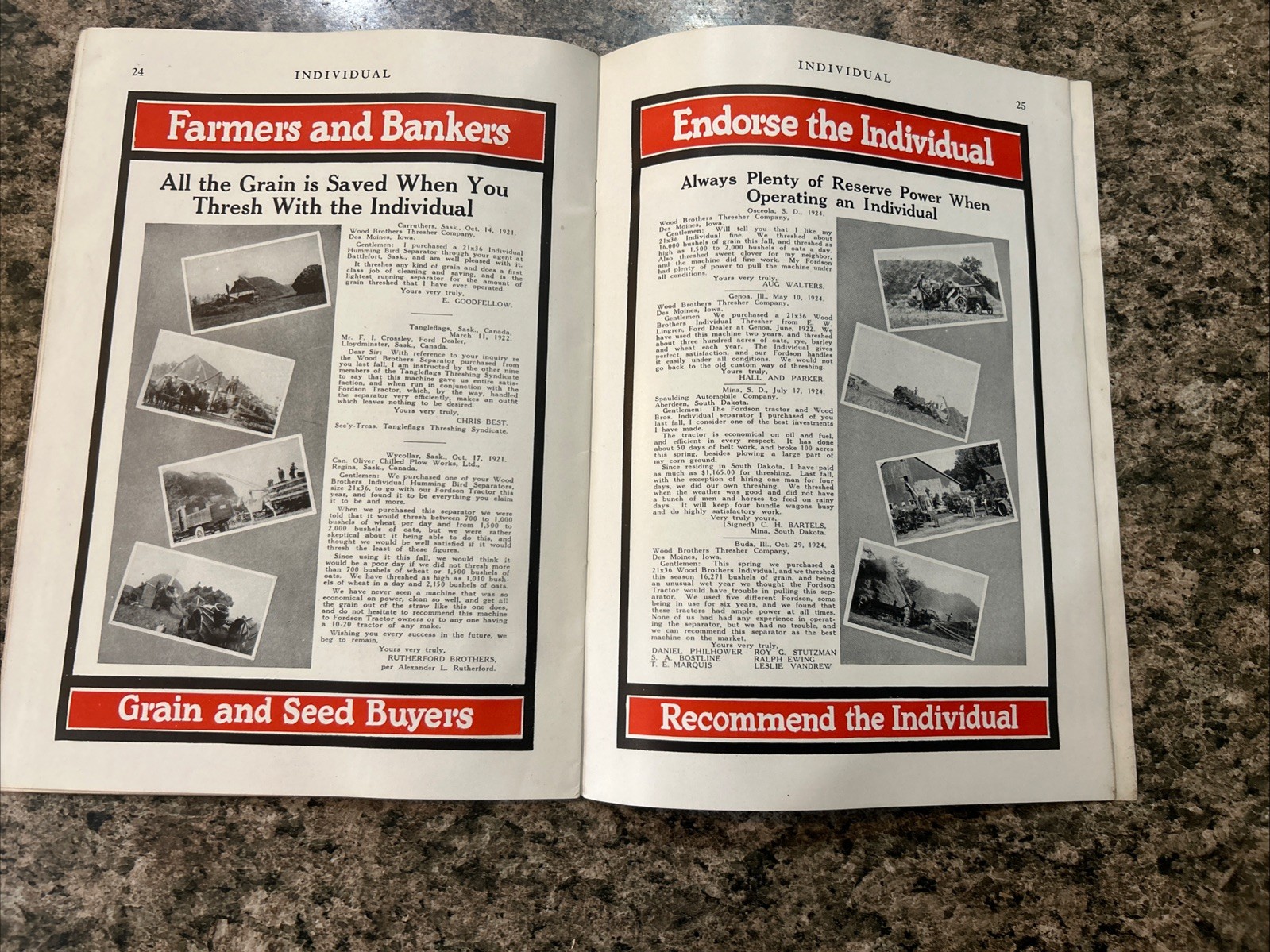 1925 Wood Brothers Thresher For Fordson Tractor Brochure Ag Equipment Ephemera