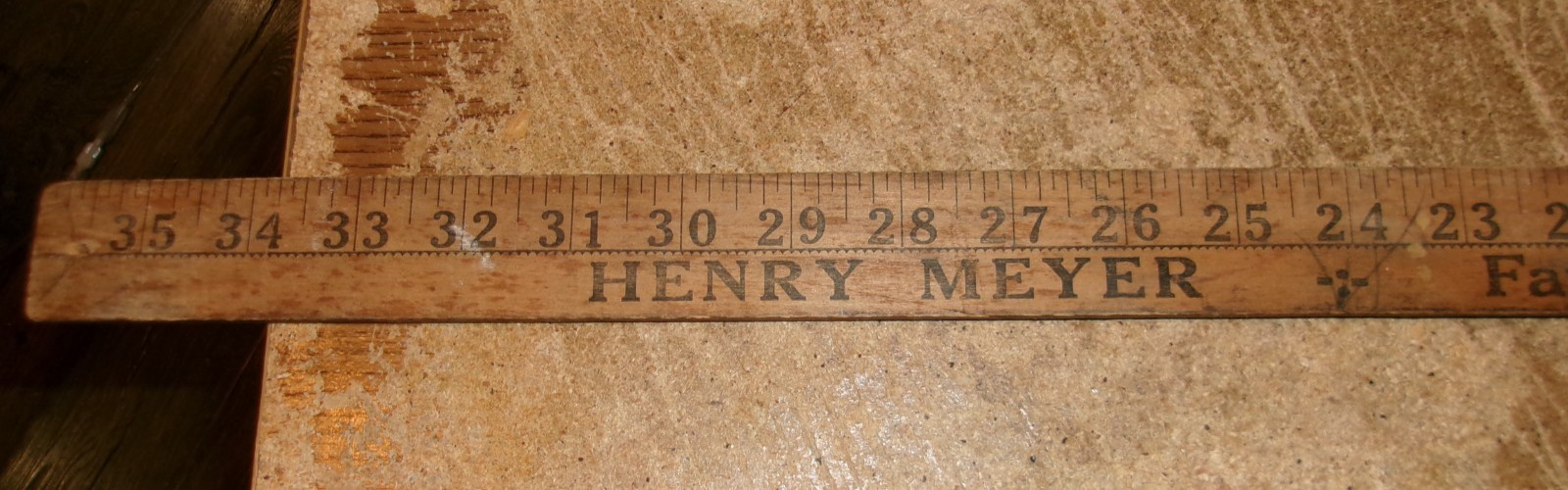 wood yardstick henery meyer farm impls. coal,coke pecatonica,il. good used