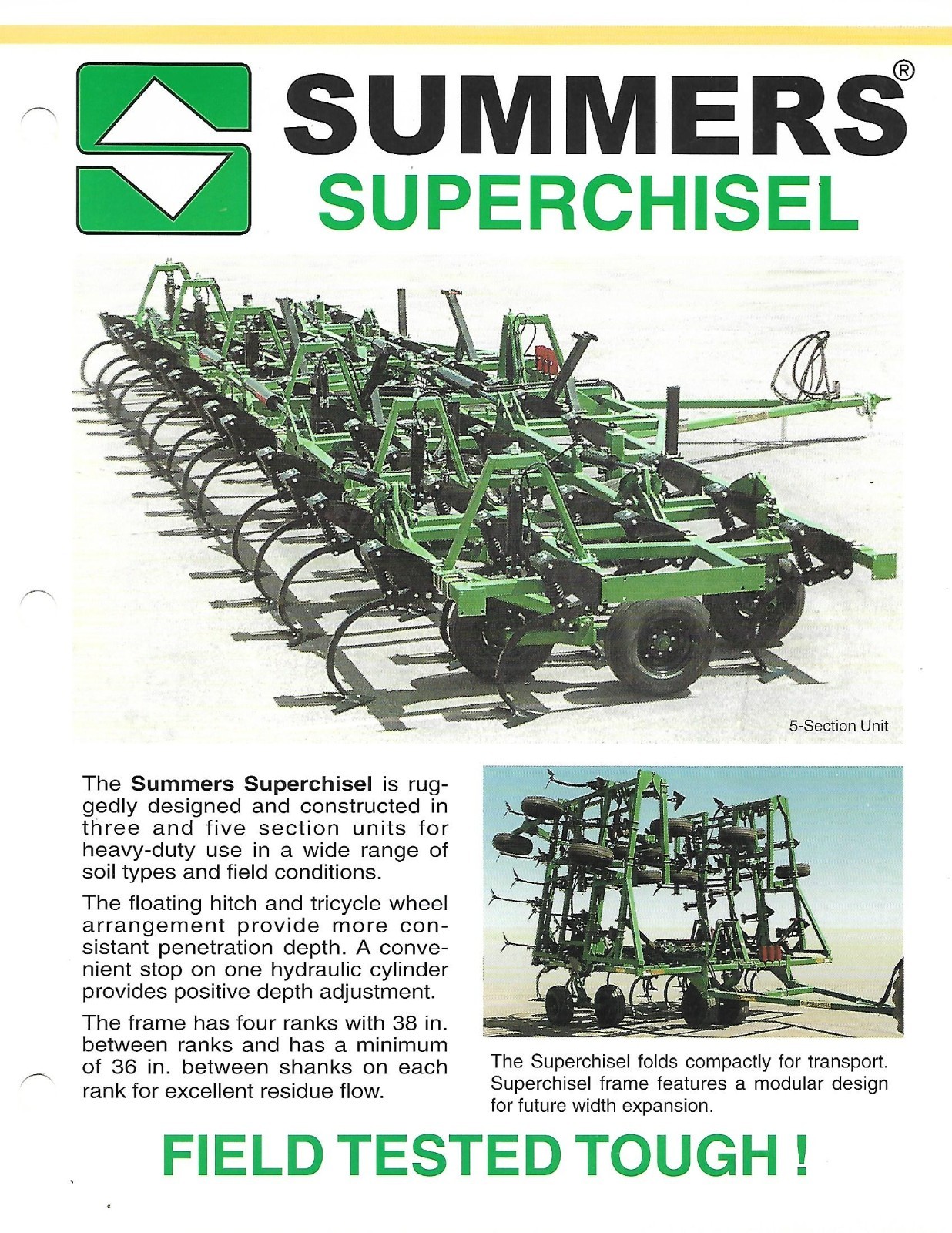 Farm Implement Brochure – Summers – Superchisel – 2001 (F9506)